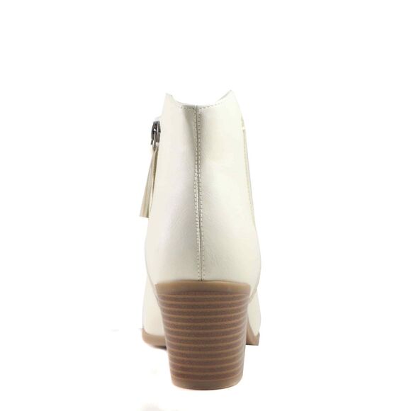 NIB Eloquii Elements Ivory Almond Toe Booties Sz 7.5 W Block Heel - Picture 7 of 16